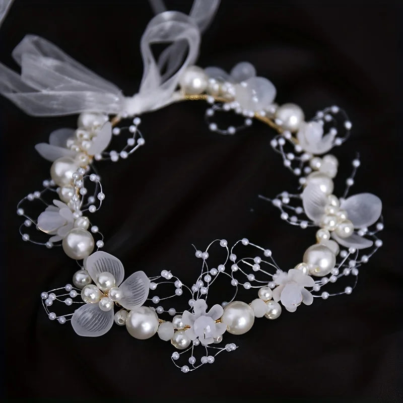 Bridal Flower Headband Crown Tiara For Women Bride Party Wedding Bridal Hair Accessories Jewelry Band Headband Tiara