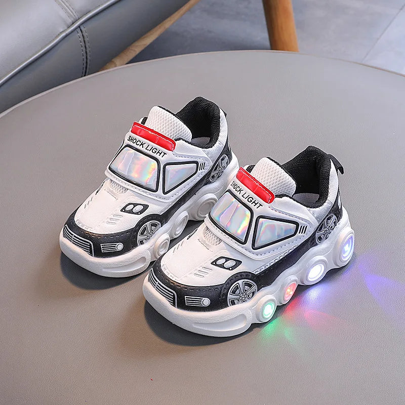 Autumn New Fashion Child Sneakers Versatile Car Cartoon Boy Shoes Comfort Thick Soled Luminous Casual Shoe Brand Sneakers Boy