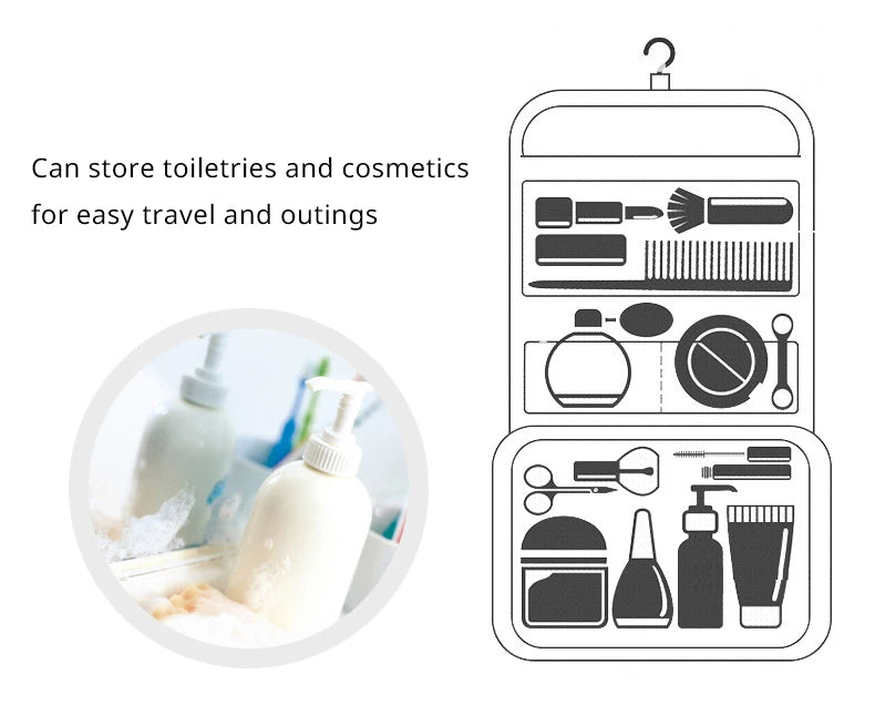 Multi Functional Travel Storage Bag, Hand-held Double-layer Women's Makeup Bag, Men's Travel Grooming Bag