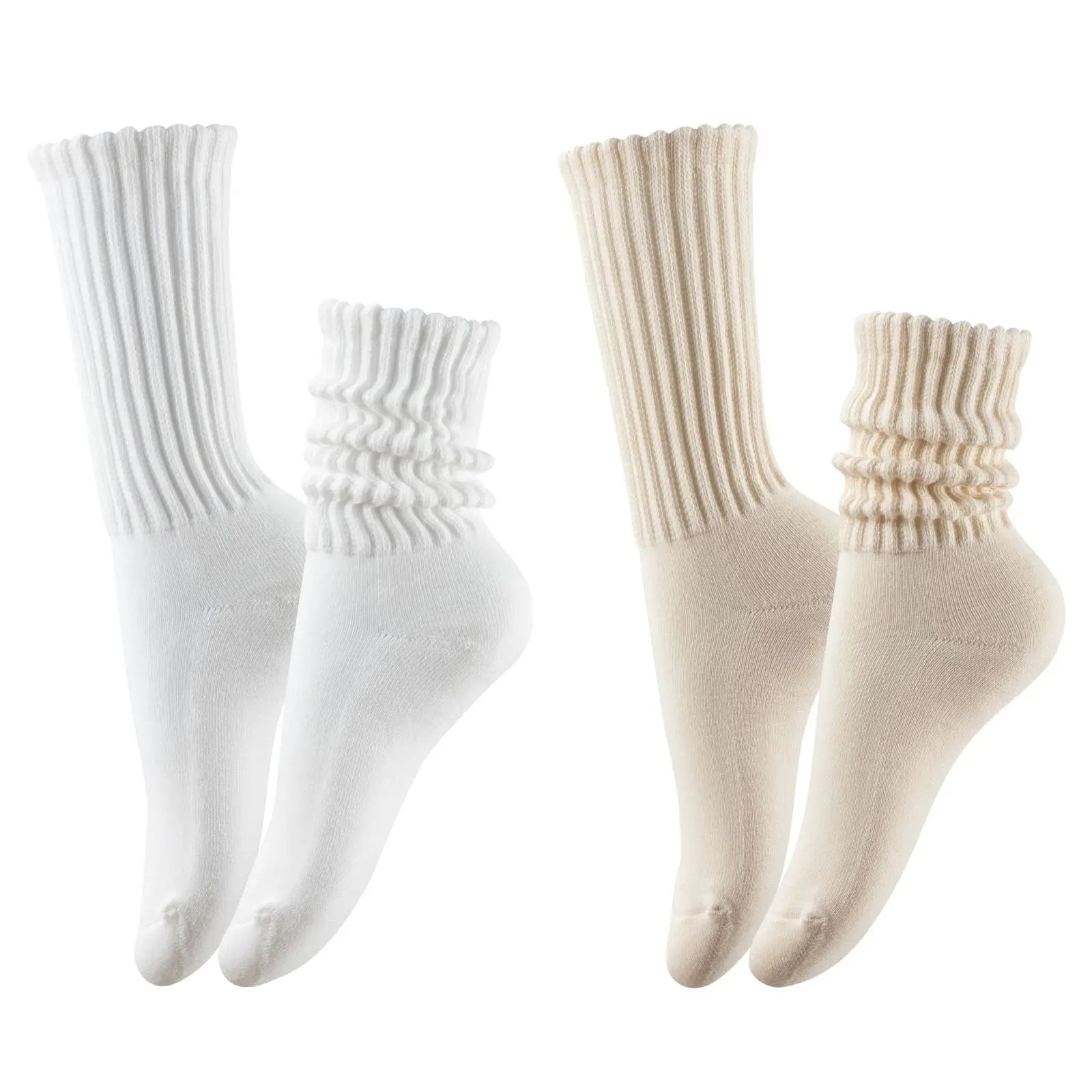 RMSWEETYIL Slouch Scrunch Stacked Socks for Women 80s 90s Slouch Cotton Thick Chunky Loose High Tube Boot Socks