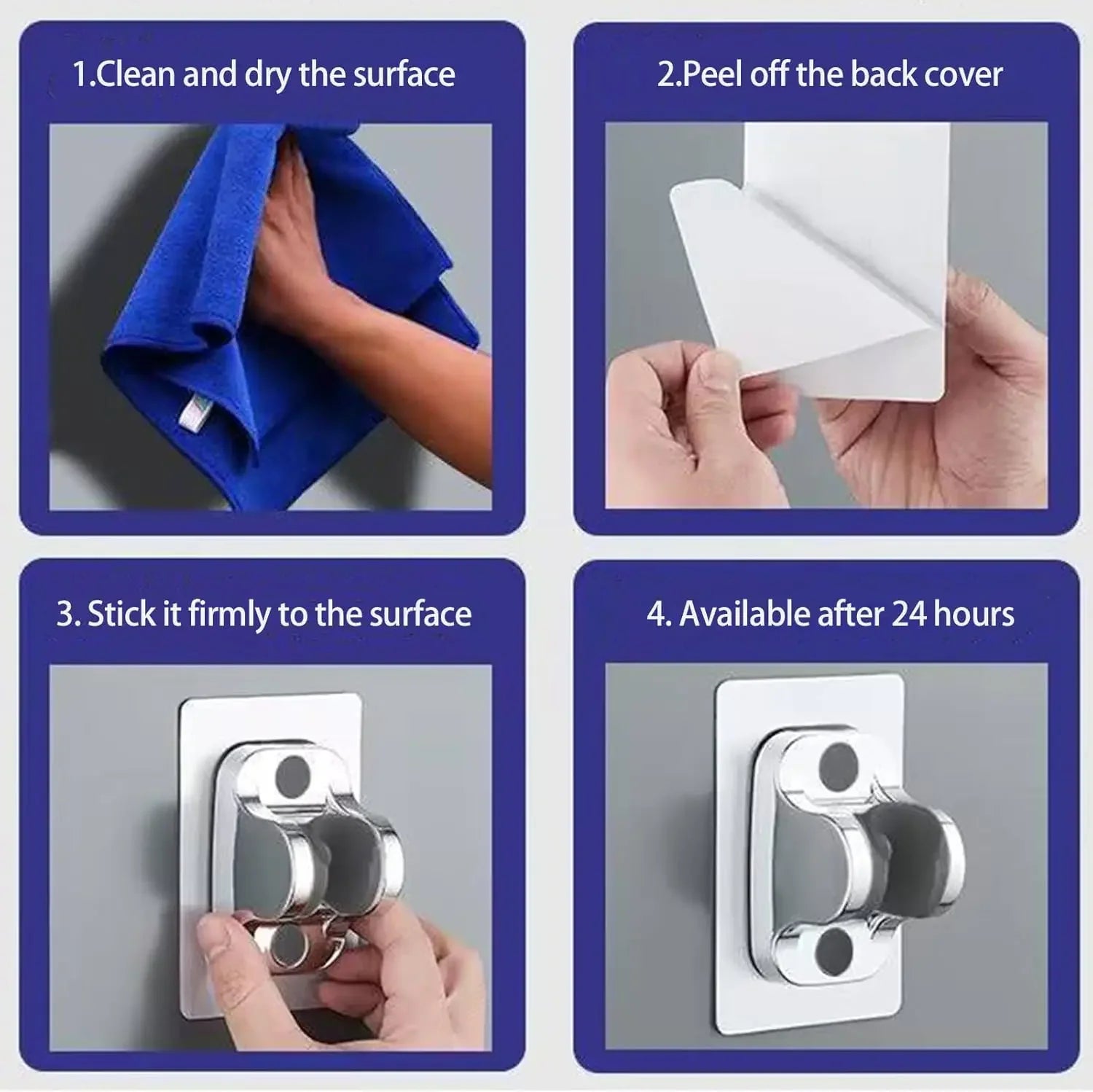 Universal Showerhead Holder Bracket Wall Mounted Punch Free Household Adjustable Shower Self Adhesive Bathroom Accessories