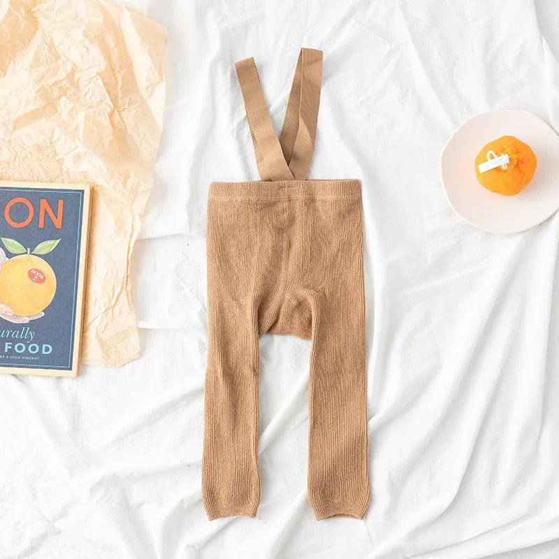 Infant Baby Girl Boy Suspender Leggings High Waist High Elasticity Solid Simple Style Spring Clothing Accessories Stockings 1-2Y