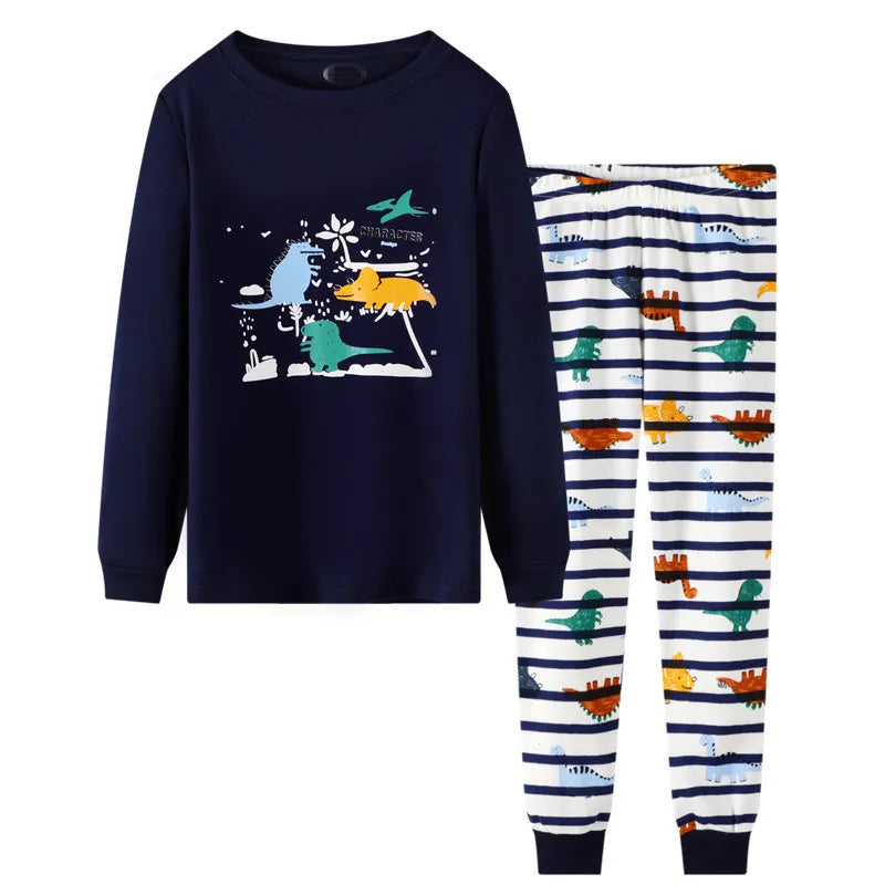   Jumping Meters 2-6T Baby Boys Clothing Sets Autumn Winter Ice Cream Print Cotton Boys Girls Outfit Long Sleeve Sleepwear