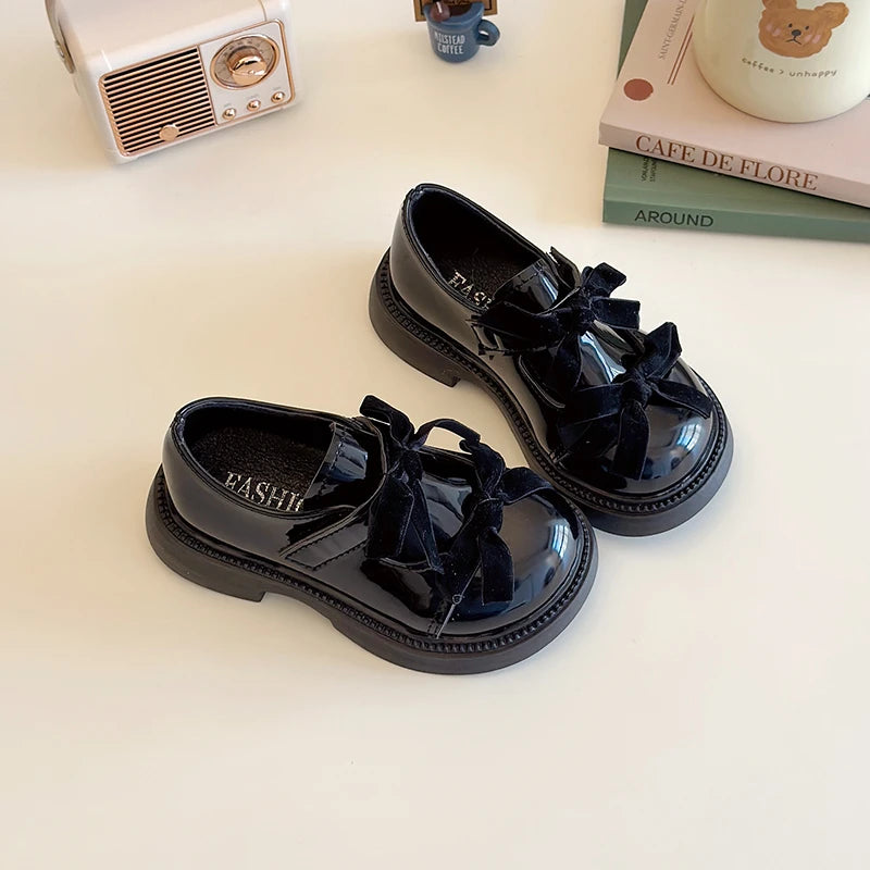 Children Leather Shoes Spring New Princess Shoes for Girls Wine Red Versatile Kids Fashion Wedding Party Mary Jane Shoes Glossy