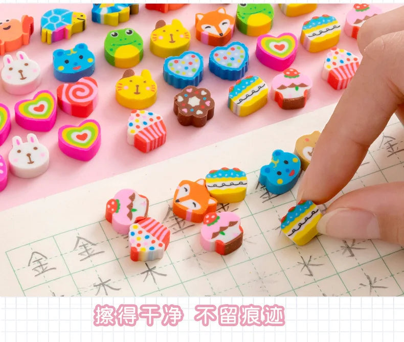 30 capsules/set transparent bag cartoon fruit animal love mini eraser cross-border June 1 Christmas gifts prizes stationery