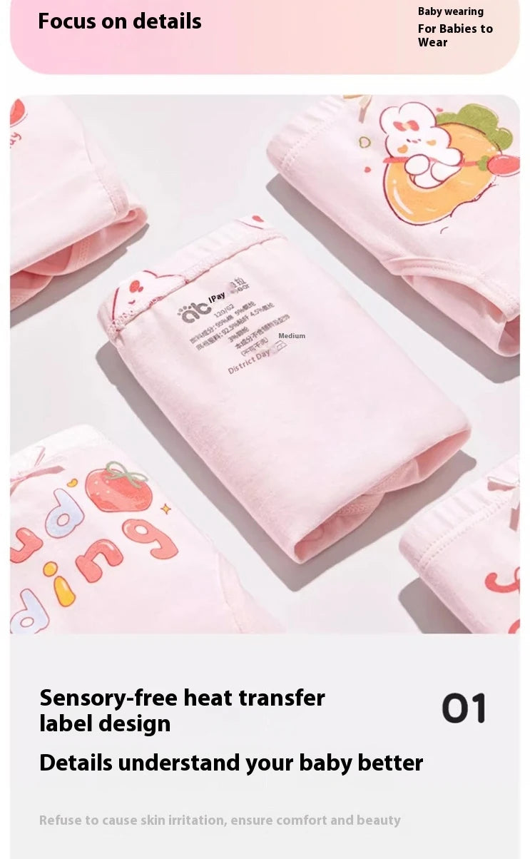 4Pcs/Lot Childen Girls Underwear Cartoon Cute Panties For Girl Cotton Toddlers Kids Breathable 1-14 Years Girls Briefs
