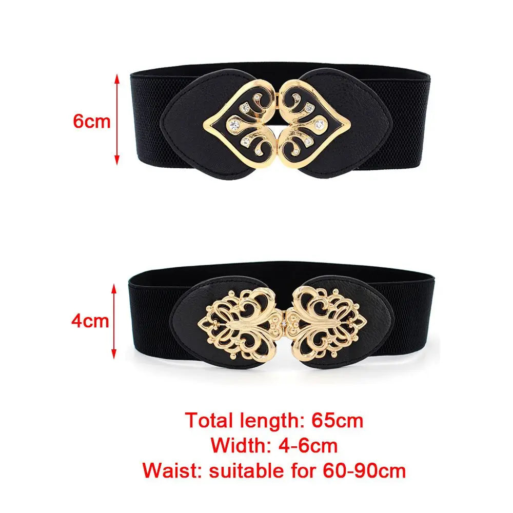 Female Fashion Wide Waistband 65cm Black Waist Elastic Stretch Belt for Women Cinch Waistband Dress Coat Clothing Accessories
