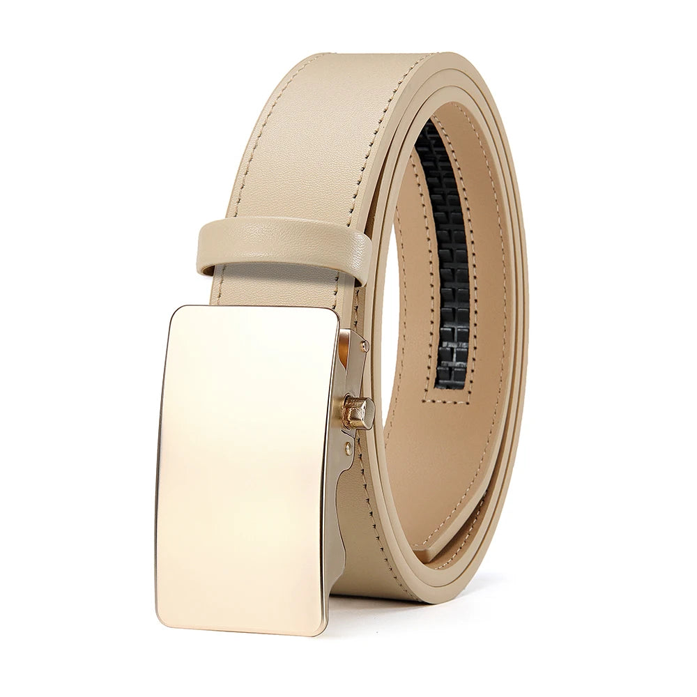 Men's Waist Belt - Men's Ratchet Belt Leather Metal Buckle Formal Pants - Micro Adjustable Waist Belt Can Be Seen Everywhere