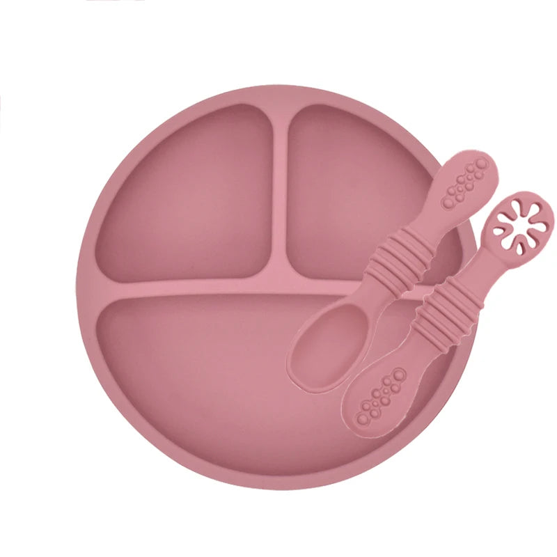 2023New Silicone Baby Dining Plate Cute Owl Children Dishes Suction Plate for Toddlers Kid Training Feeding Sucker Bowl BPA FREE