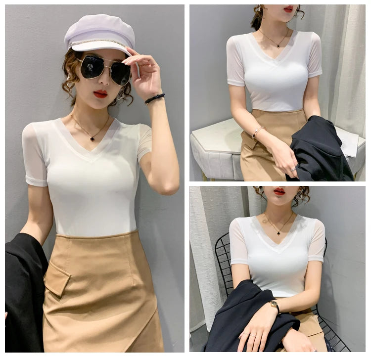 Women's Slim Fit V-Ne T-irt Me Inner Wear Top Spring Autumn Season Faionable Base irt Breathable Wear Resistant