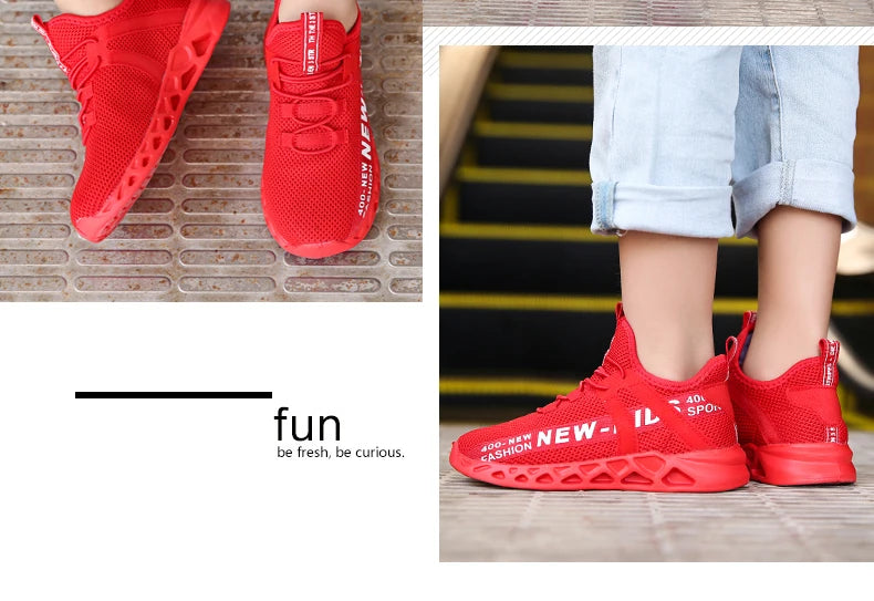 Kids Casual Low Top Lace Up Sneakers Boys Girls Breathable Lightweight Anti Slip Outdoor Walking Children Sports Running Tennis