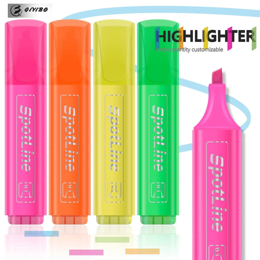 4/6 Pcs/set Pastel Flat Single Head Light Color Oblique Drawing Highlighters Fluorescent Pen Markers for School Supplies