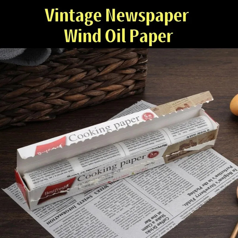 Retro English Newspaper Food Grade Grease Paper Bread Sandwich Burger Fries Wrappers Cookie  Food Accessories for Baking Kitchen