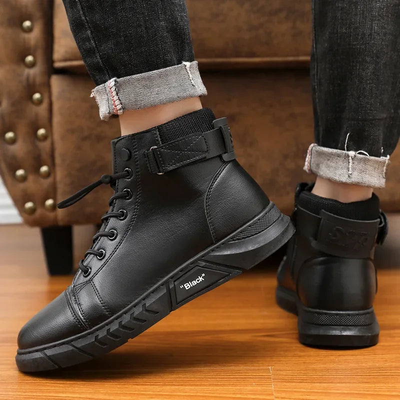 2025 Spring Large Size 39-48 Trendy Casual Boots for Men British Men's Fashion Sneakers High Top Men's Casual Boots Cowboy Boots
