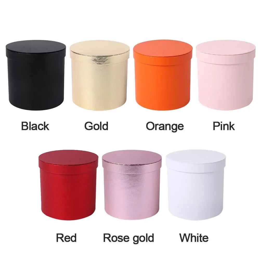 Flower Packaging Boxs Round Cardboard Gift Boxes Rose Wrapping Bag Flower Paper Basket Wedding Day Birthday Valentine's Day