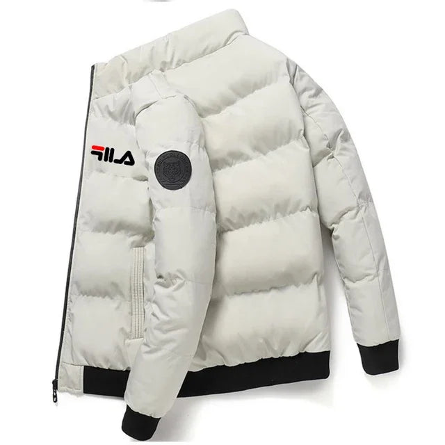 New 2025 autumn/winter men's short jacket, fashionable outdoor casual stand-up collar zipper men's cotton-padded jacket