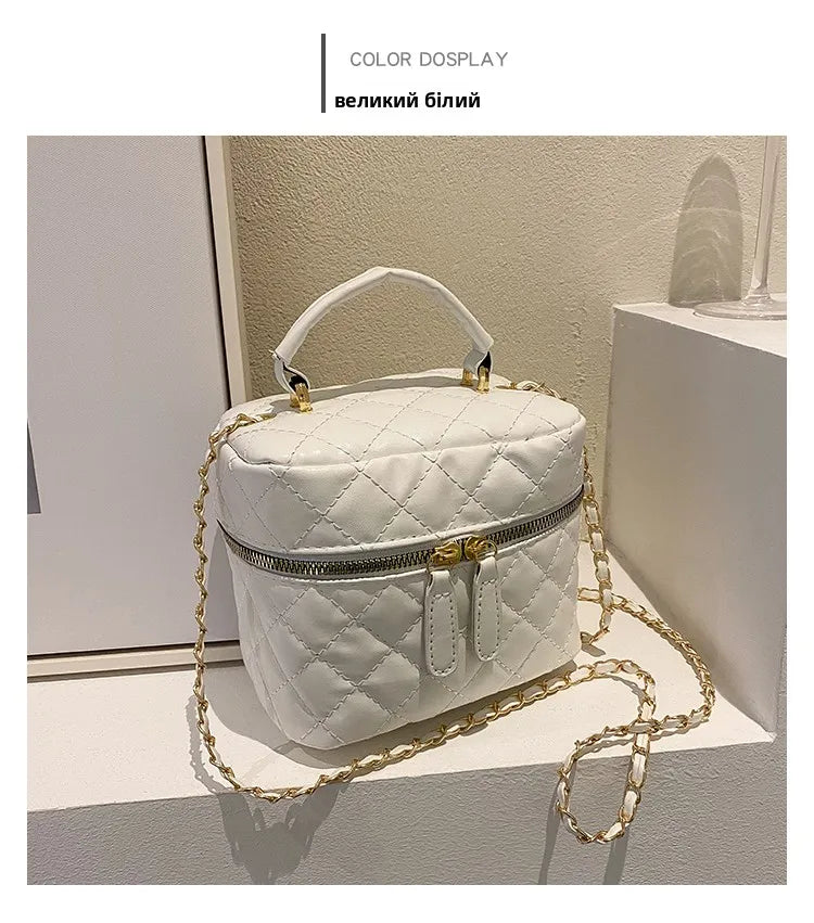 Trendy  Buet Handbag Women's Crossbody Versatile High-End Feel PU Leather Soft Surface Zipper Closure Casual Sle