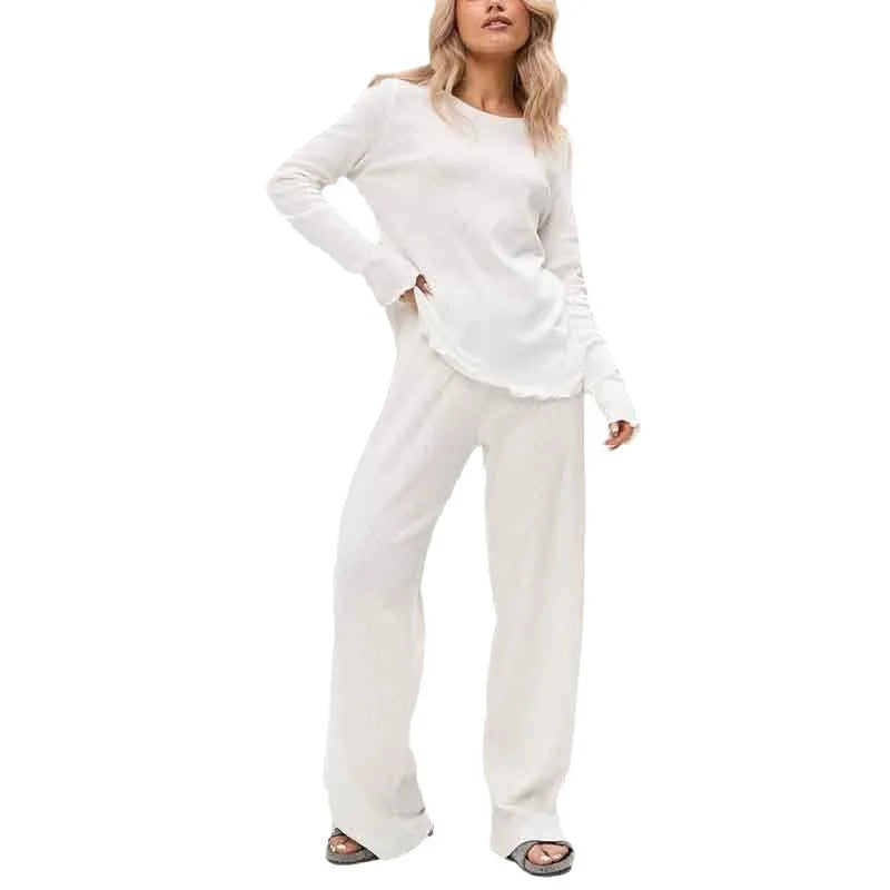 Stylish Long Sleeve Pajamas Sets for Women 2 Piece Soft Cotton Casual Homewear Comfortable Lady's Loungewear Spring Thin Design