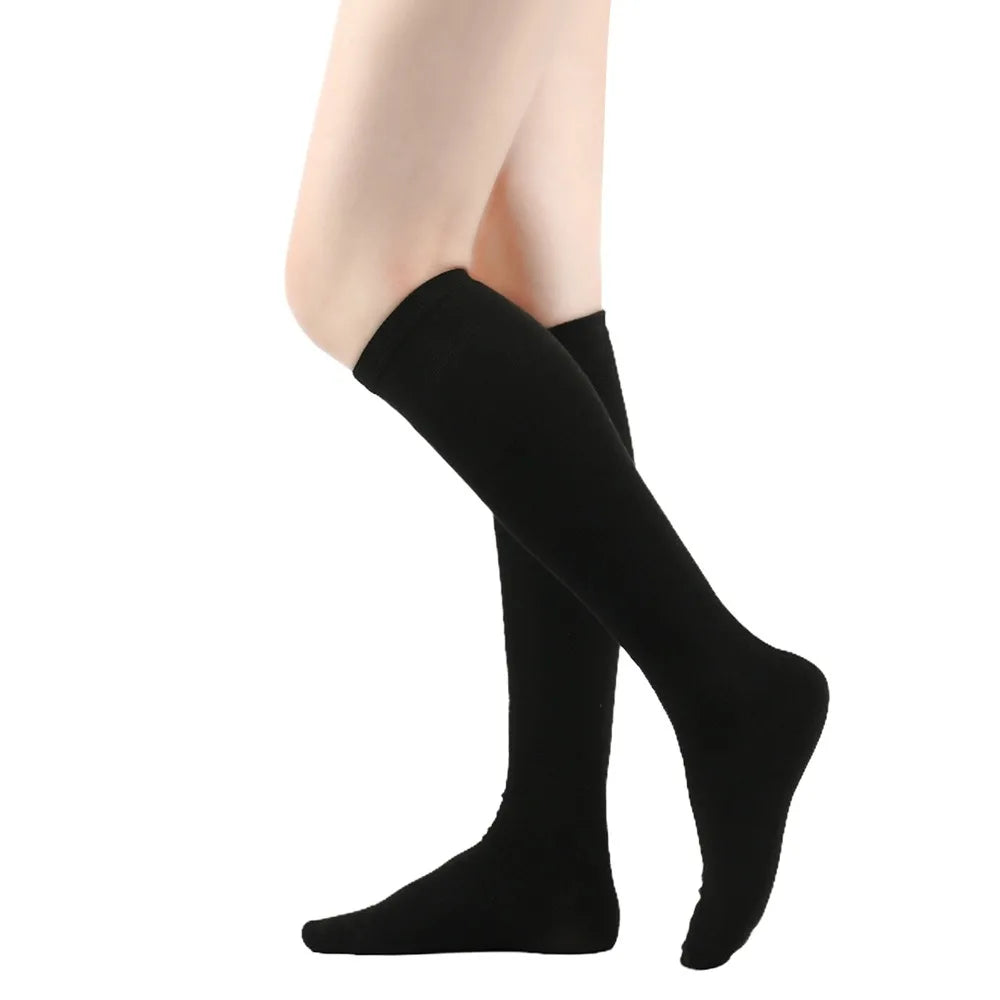 Solid knee length socks women's striped Lolita warm hip-hop sports socks  Harajuku socks JK white sock