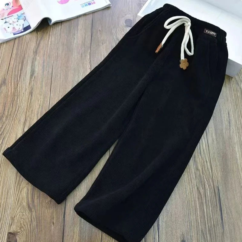 Girls Straight Leg Pants Spring 6-8 Years Old Loose Casual Pants Girls Versatile And Fashionable Pants