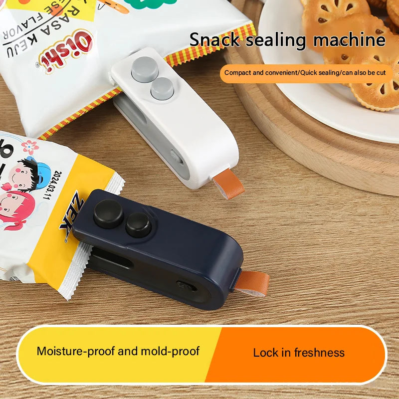 Mini Sealing Machine USB Rechargable Heat Sealer Storage Bag Plastic Package Food Sealer Clip Bag Handheld Food Heat Sealer