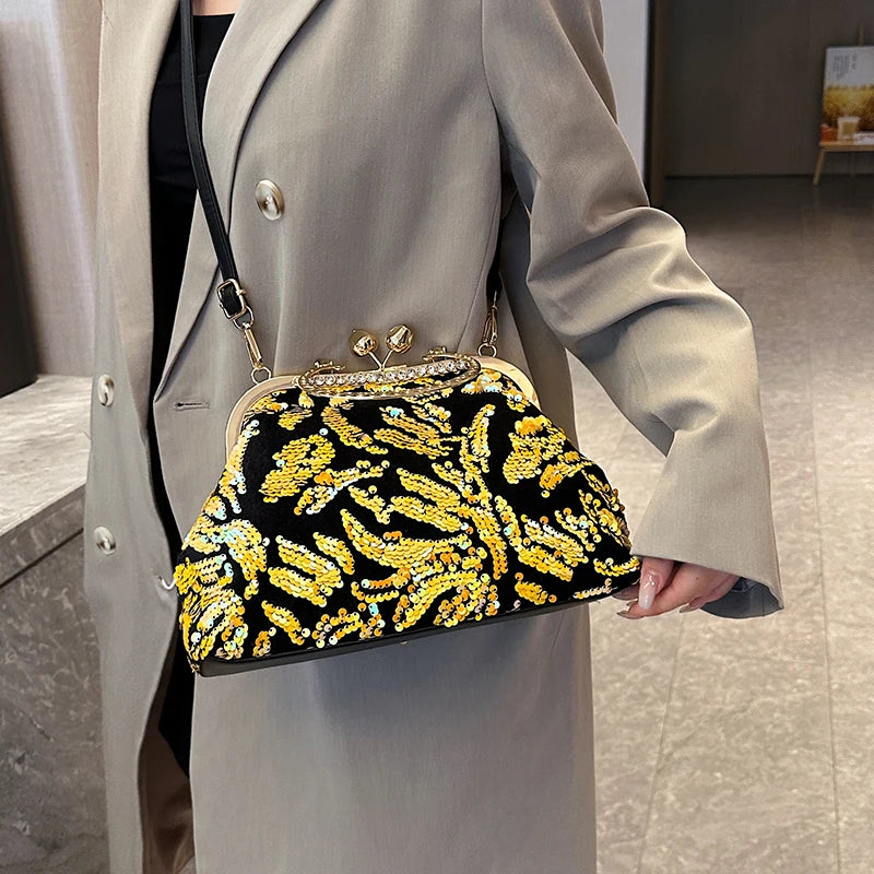 Fashion Paillette Evening Bag Women Glittering Clutch Purse Handbag Designer Luxury Wallets Party Female Shoulder Crossbody Bag