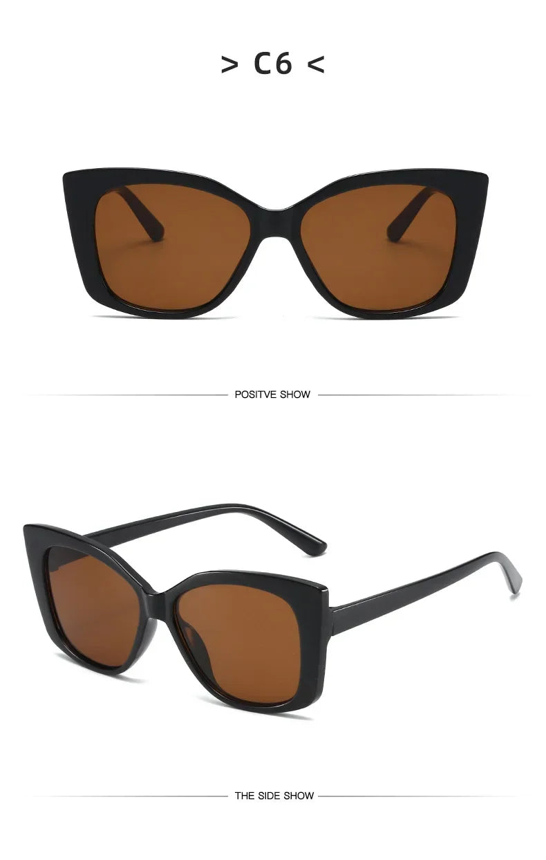 New Fashion Cat Eye Sunglasses Female Luxury Brand Designer Sun Glasses for Women Travelling Sun Shades Glasses High Definition