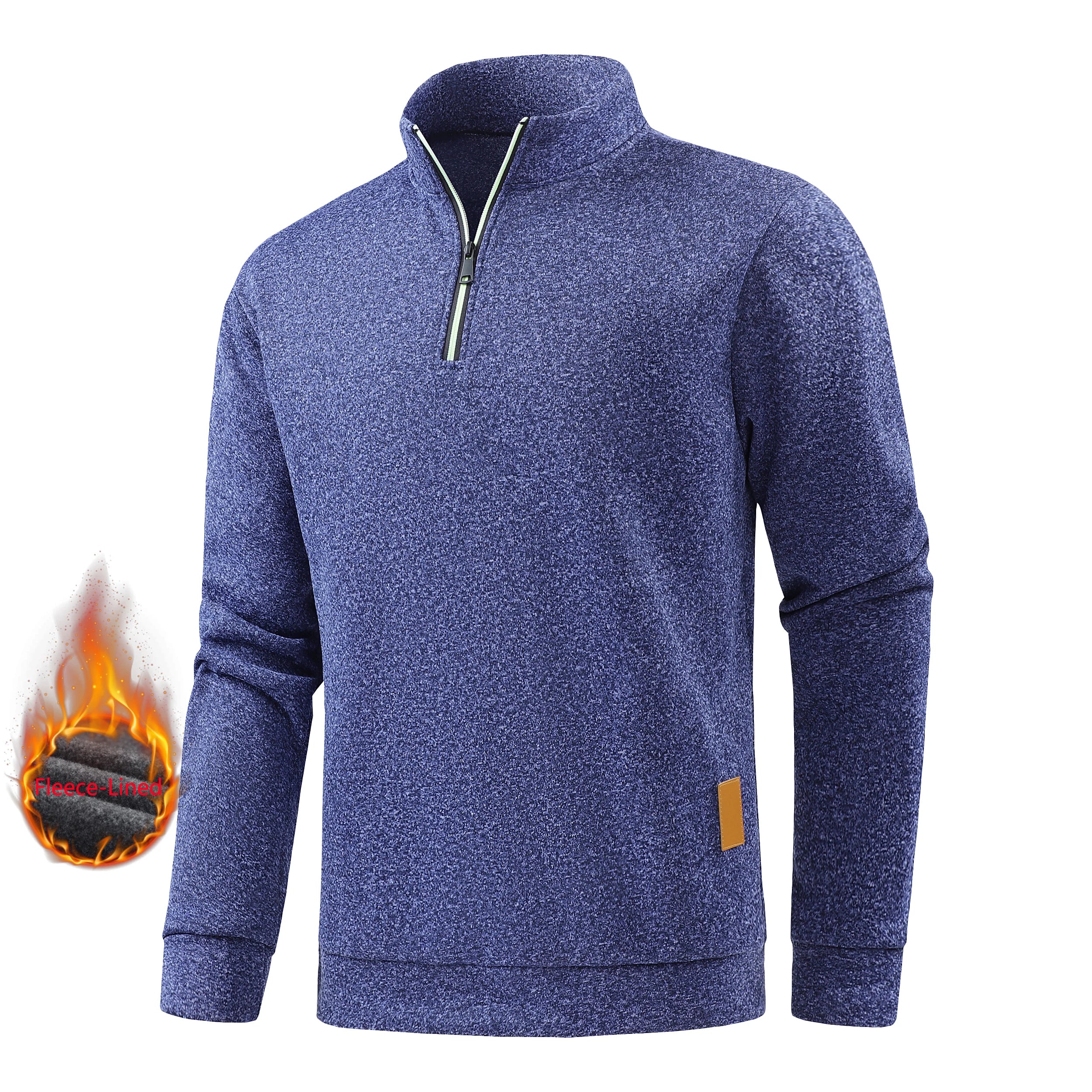 Autumn men's half-zip sweatshirts, long-sleeved solid color pullovers, turtlenecks, streetwear, winter warm jackets, sports coat