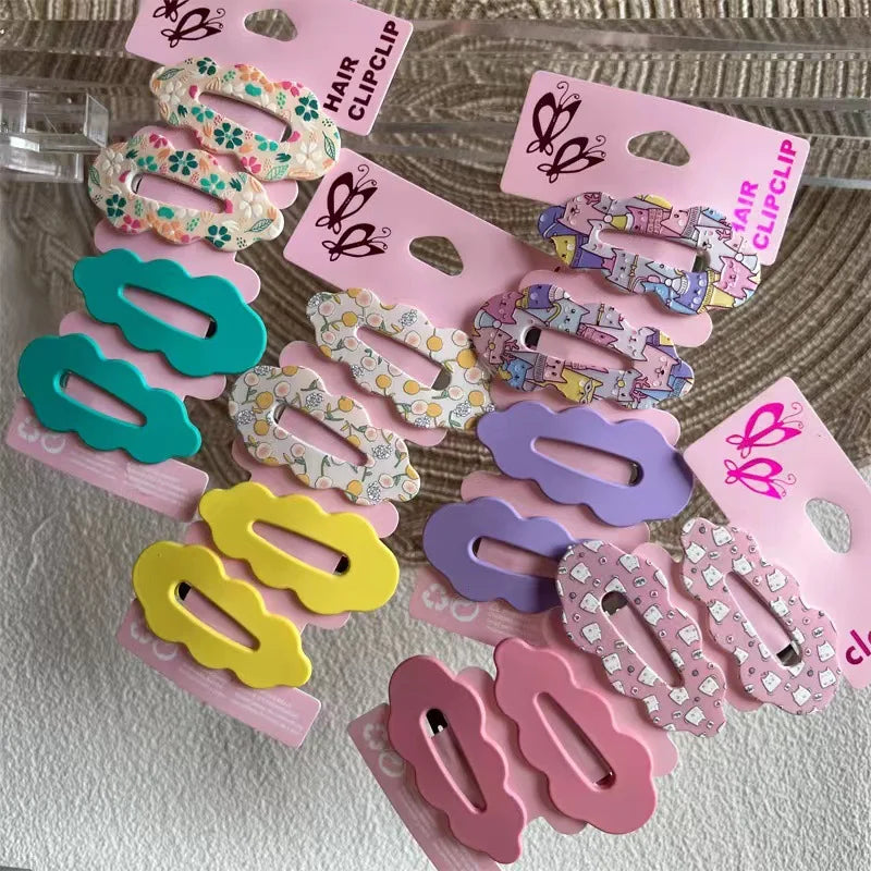 2025 New Cartoon Cute Printed Hairpins Set Women Girls Child Hairgrips Hair Clips Pins Barrettes Accessories Hairclip Headdress