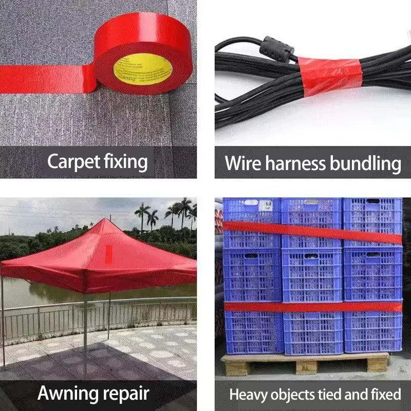 Super Adhesive Fabric Duct Tape (1 Roll) - Waterproof, Leaves No Glue for E-Bike Seat, Tarpaulin & Tent Repair