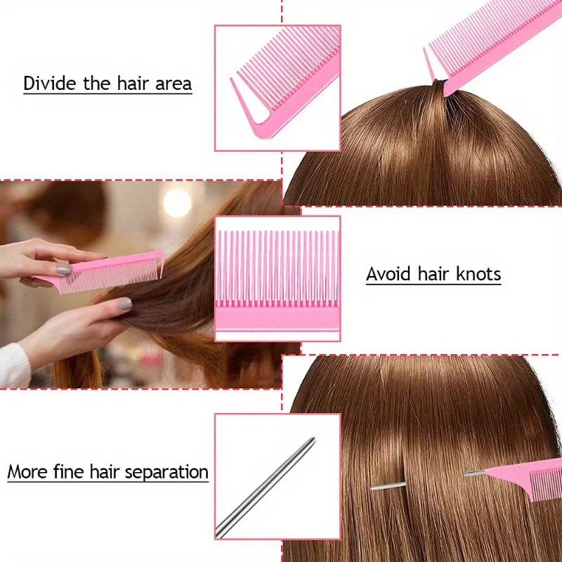 4/5pcs/Set Hair Loop Tool Set 2pcs French Braid Tool Loop 1pc Rat Tail Comb 1pc Elastic Hair Rubber Bands Remover Cutter
