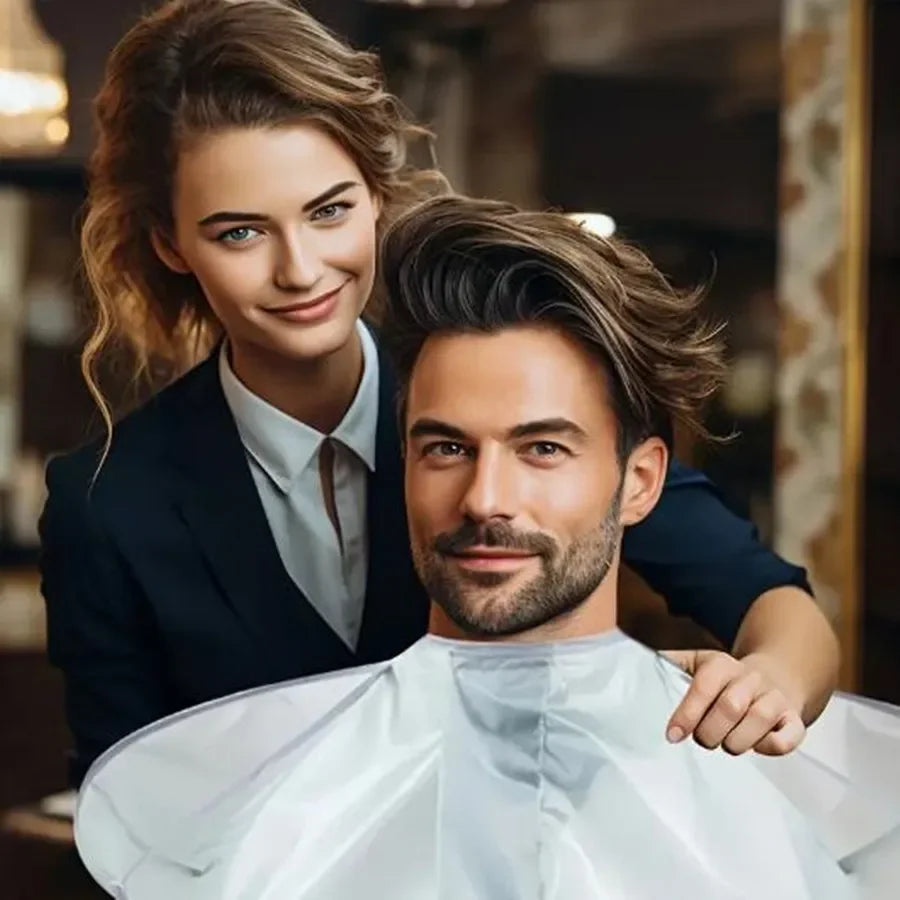 1pc Hair Cutting Cloak Umbrella Design Cover, Suitable For Salon Barber Cutting Cloak Wrap, Foldable Waterproof And Portable