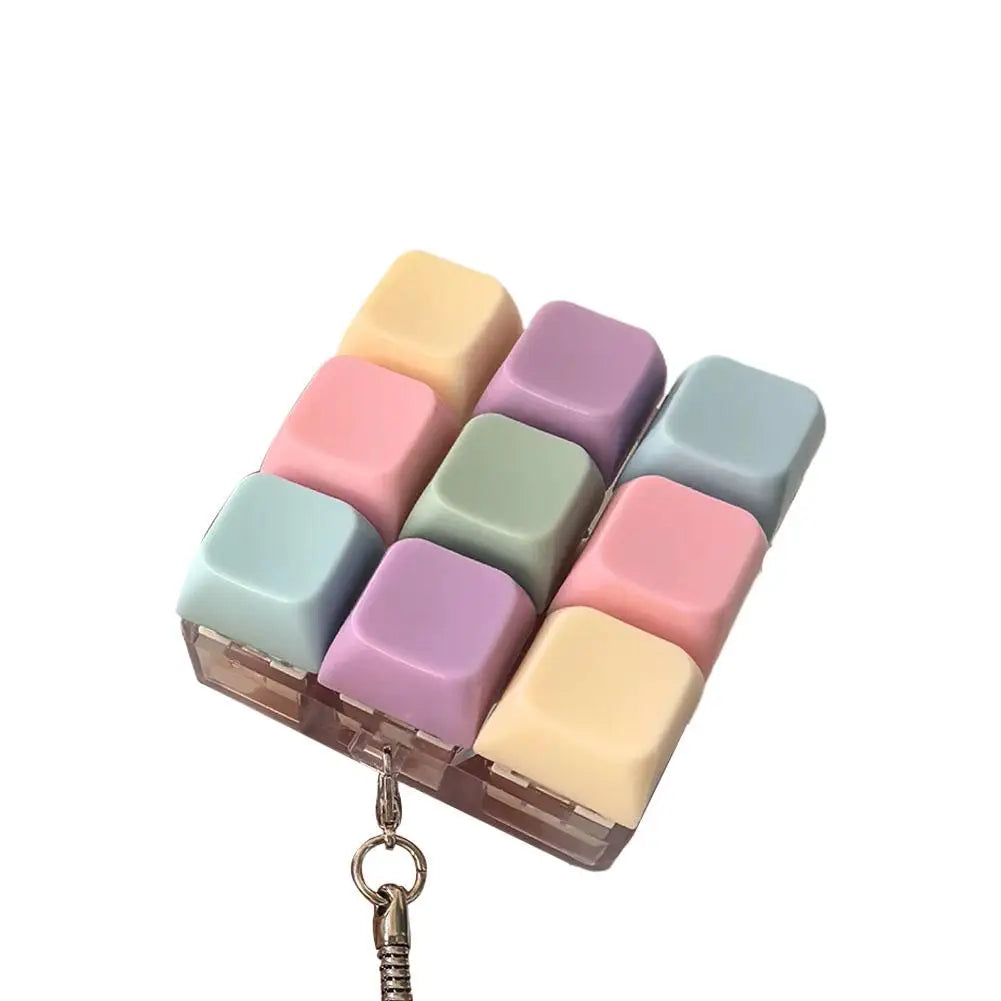 Decompression 9 Keyboard Key Toy For Adults Antistress Toys Boys Girls Anti Stress Finger Keyboard Games Keychain ﻿