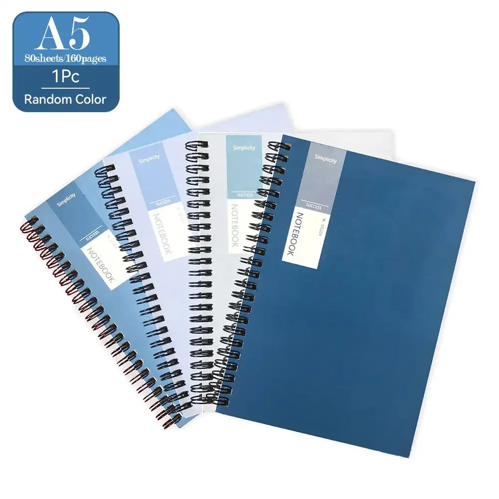 A5 B5 Vintage Spiral Notebook 40/80 Sheets Memo Journal Diary Notebook for Students Stationery Office Business School Supplies