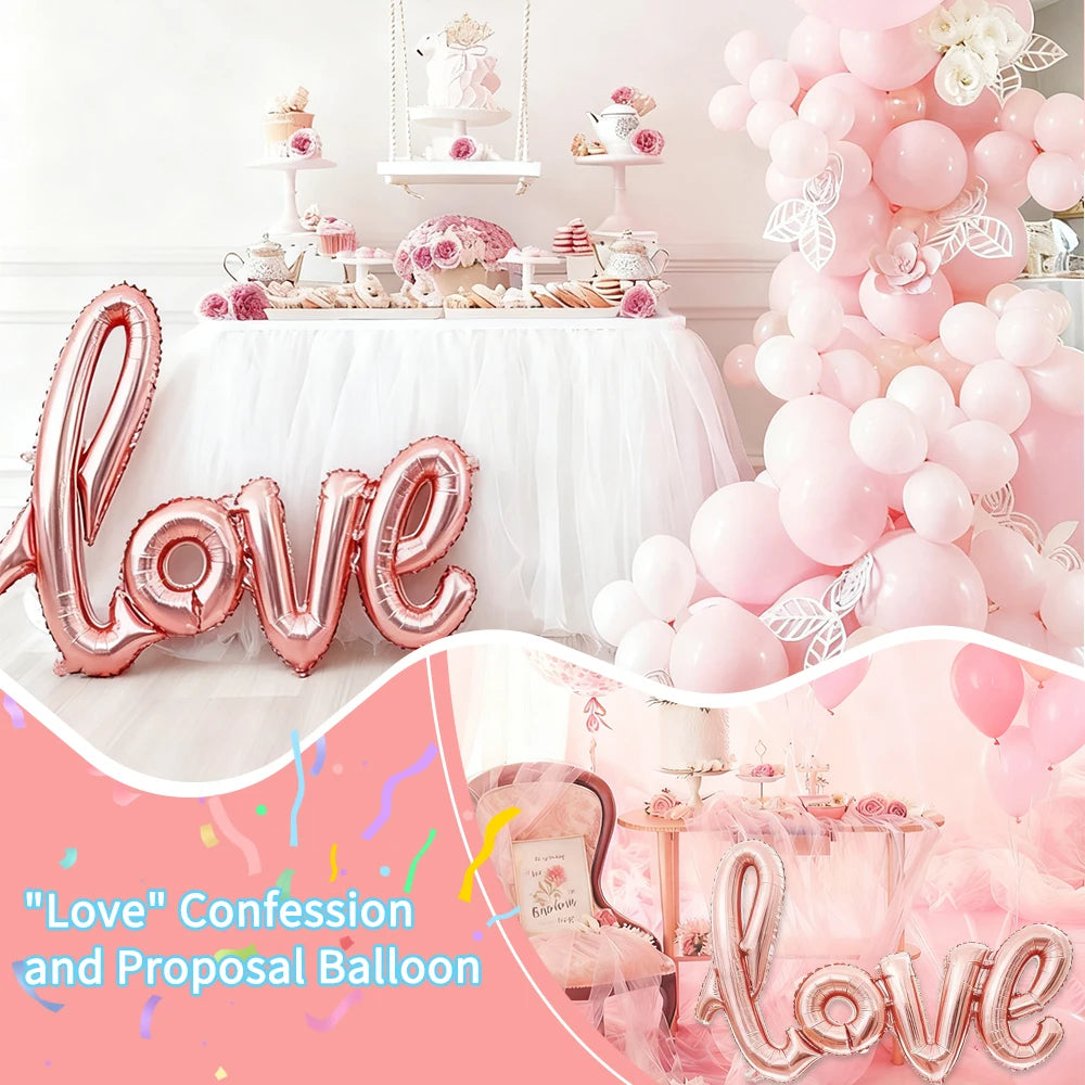 LOVE Letter Foil Mylar Balloon for Wedding Valentine's Day Anniversary Birthday Party Decor Background Arch wreath DIY Supplie