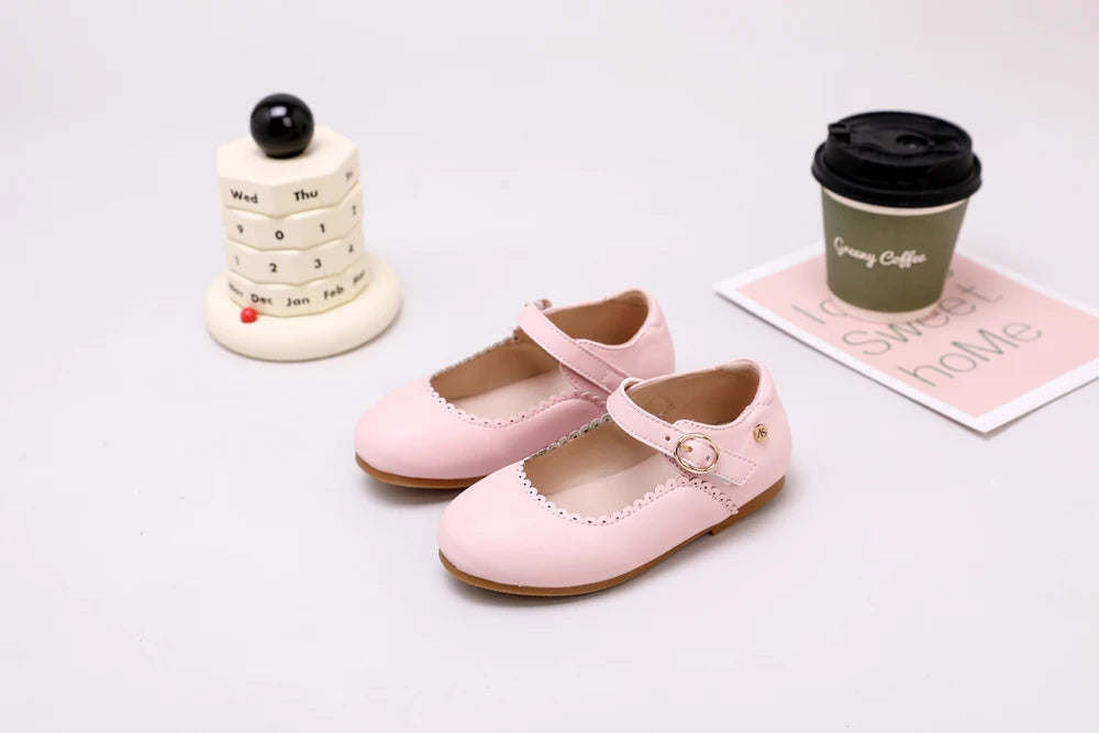 AS New Kids Shoes Children Beige Shoes Baby Boys Leather Shoes Toddler Princess Flats Girls Oxford Fashion Platform Mary Jane