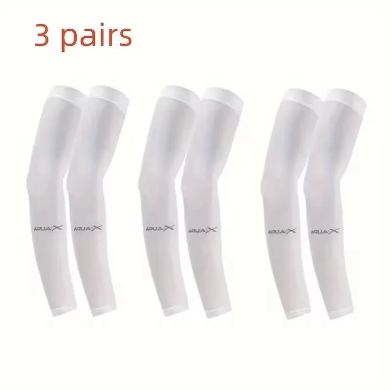 3 Pairs Breathable Sun Protection Sleeves UV Protective Gear for Sports Driving Outdoor Adventures Compression Arm Covers