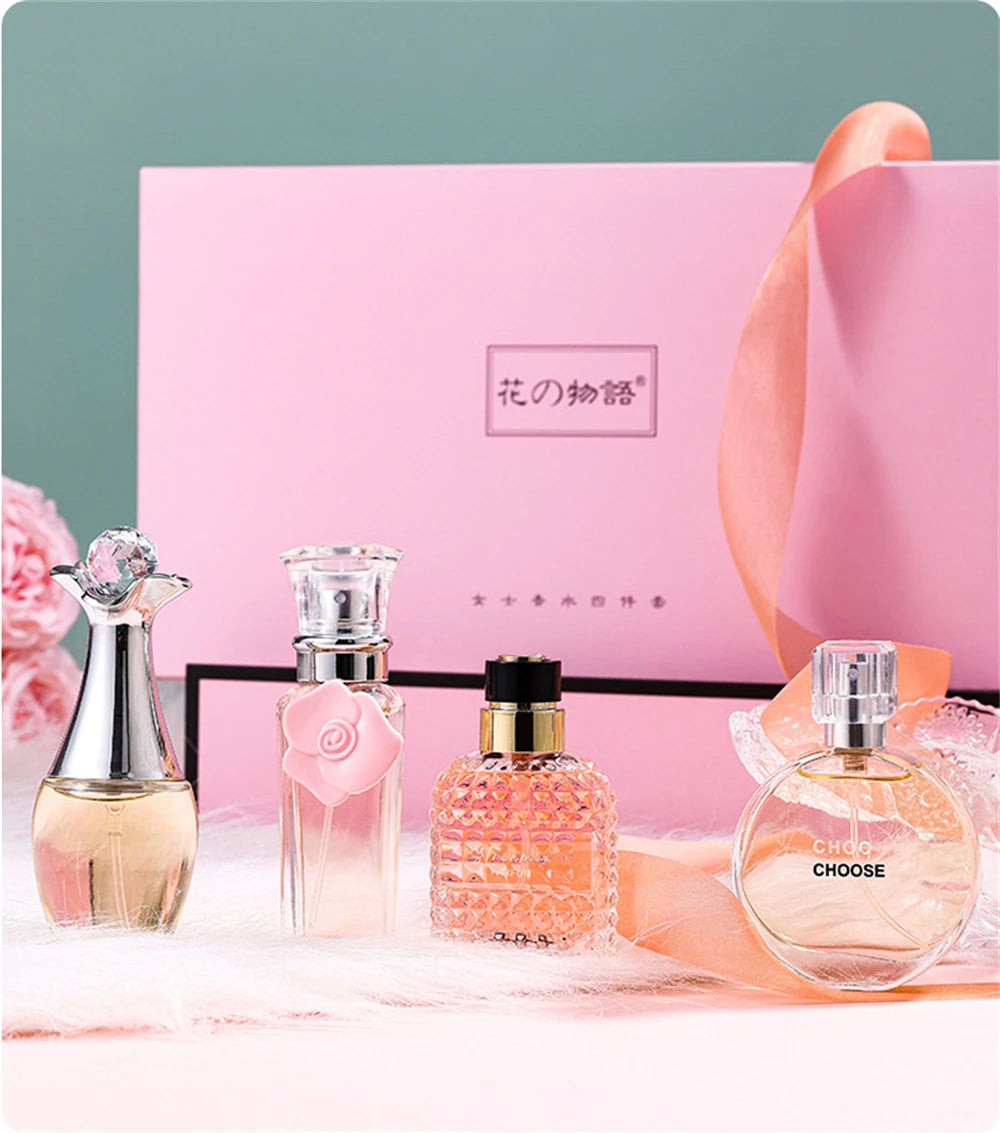 Brand Gift Box 4Pcs Set Perfume Women Parfum Femme 100ml Fresh Natural Floral Scent Spray Feminino Perfumes De Mujer Originales