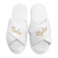 Wedding Party Guests Home Slip-on Letter Print Shoes, For Bride And Bachelorettes Bridal Party Cross Strap Slippers
