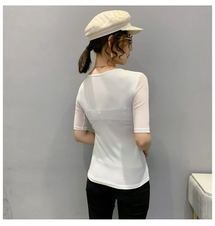 Women's Slim Fit V-Ne T-irt Me Inner Wear Top Spring Autumn Season Faionable Base irt Breathable Wear Resistant