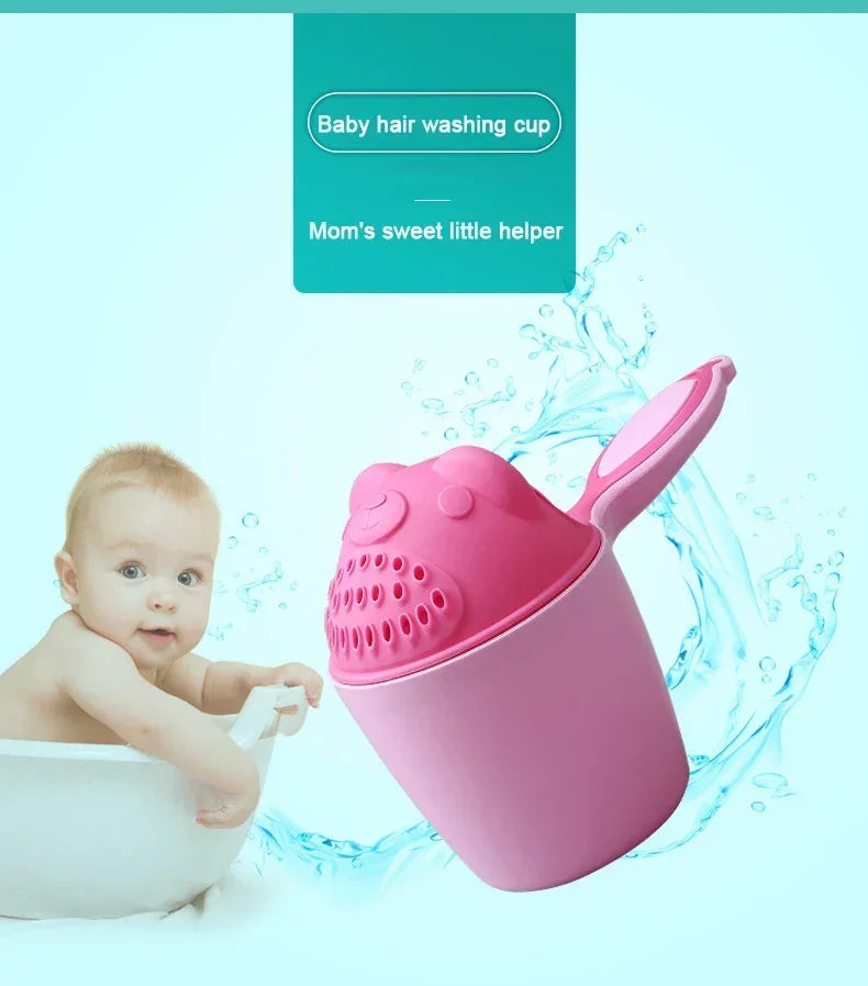 Baby Shower Spoons Child Washing Hair Cup Kids Bath Tool Cartoon Baby Bath Caps Children Bathing Bailer Toddle Shampoo Cup