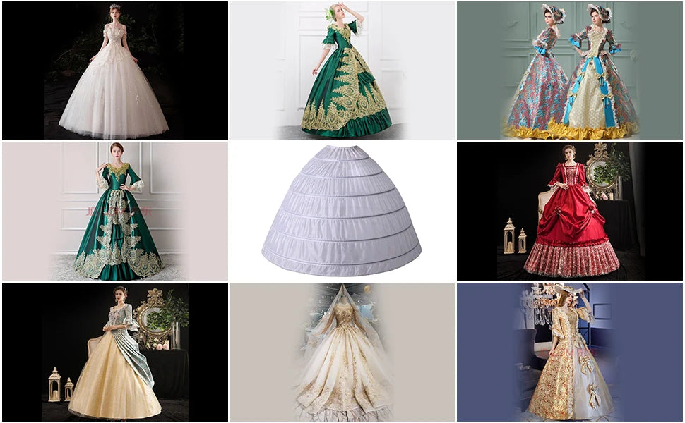 Cheap 6 Hoop Crinoline White Long Wedding Petticoat Ball Gown Dress Underskirt Skirt Half Slips Wedding Accessories