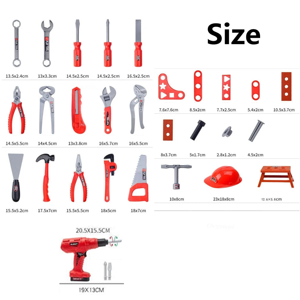 38/41 PCS Pretend Tools Kit Kids Play Repair Tool Set Plastic Construction Toys with Screwdrivers for Toddler Boys Girls Child