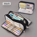 Kawaii Large Capacity Pencil Case 3 Compartment Pouch Pen Bag Double Side Opening Students Stationery Organizer School Supplies