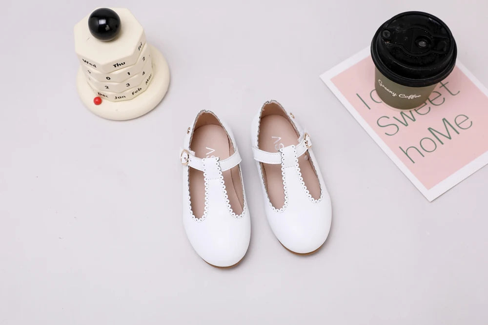 AS New Kids Shoes Children Beige Shoes Baby Boys Leather Shoes Toddler Princess Flats Girls Oxford Fashion Platform Mary Jane