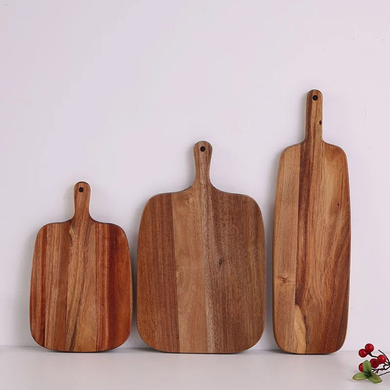High Quality Kitchen Wooden Chopping Blocks Beech Cutting Board Pizza Bread Fruit Sushi Tray Hangable Screative Kitchen Tool