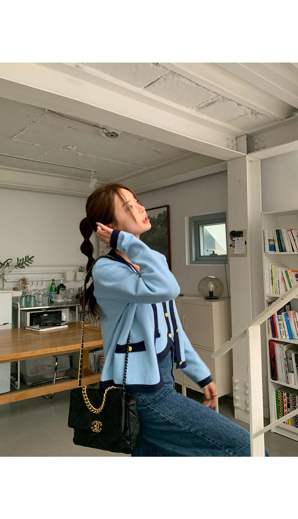 New High Quality Spring Knitted Long Sleeve V-neck Cardigan Coat + Sexy Short Camisole Crop Top Sweater Two Piece Sets Elegant