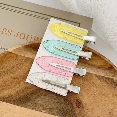 4 Pcs Seamless No Bend Hair Clips Barrettes No Mark Pin Curl Clip Makeup No Crease Hair Clip Hair Styling Bang Clips New Color