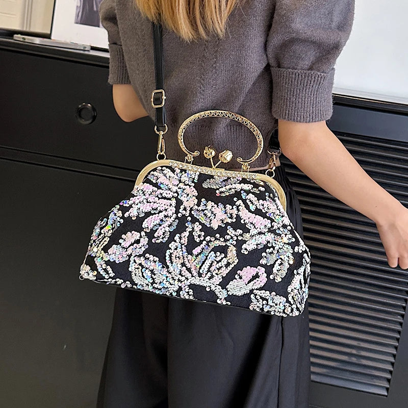 Fashion Paillette Evening Bag Women Glittering Clutch Purse Handbag Designer Luxury Wallets Party Female Shoulder Crossbody Bag