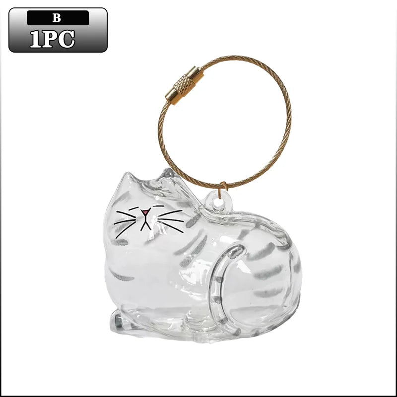 Pet Hair Keepsake Memorial Bottle for Cat Fur Transparent Storage Container for DIY Decoration Gift for Pet Lovers Home Display
